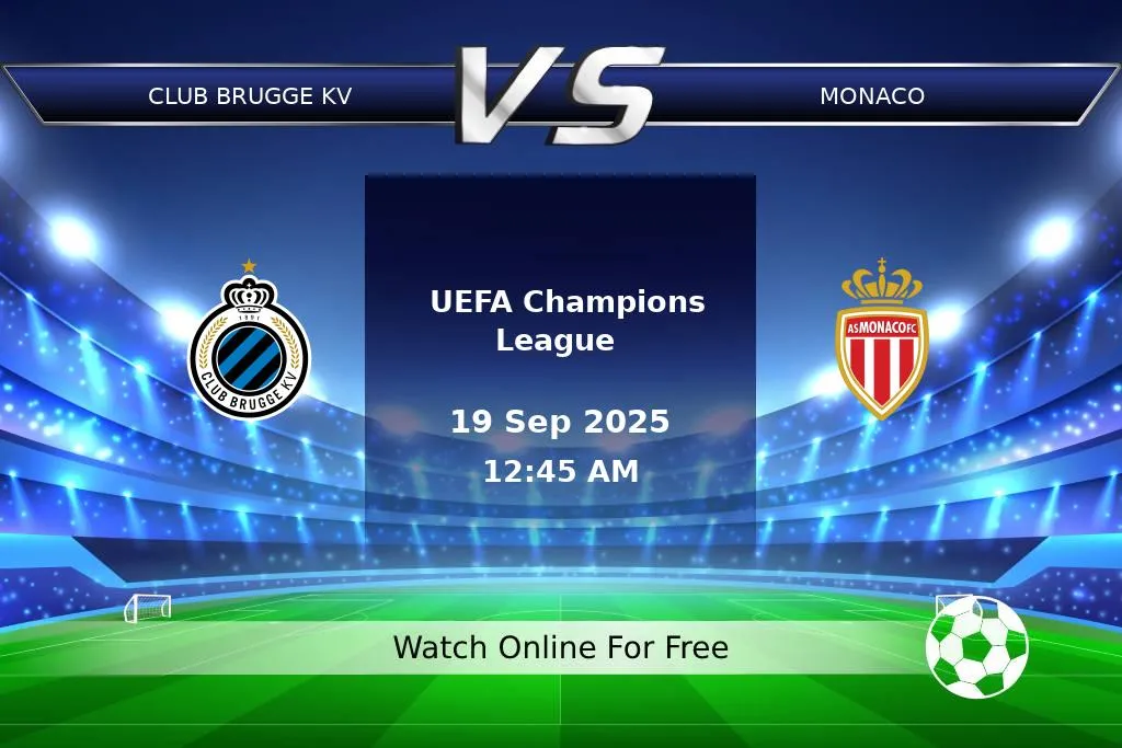 Prediction Club Brugge KV vs Monaco UEFA Champions League 2025